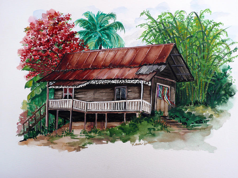 The Old Cocoa House  Painting by Karin  Dawn Kelshall- Best