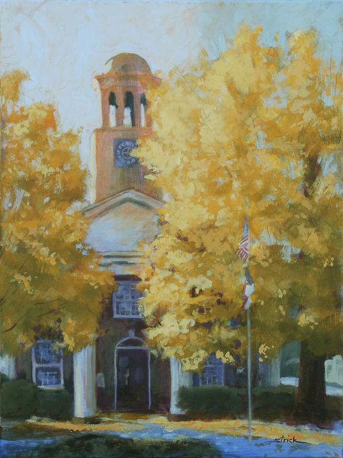 Courthouse Painting - The Old Courthouse, 9AM by Carol Strickland Courthouse Painting - The Old Courthouse, 9AM by Carol Strickland