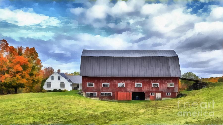 Barn Painting - The Old Dairy Barn Etna New Hampshire by Edward Fielding