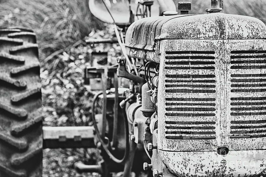 The Old Farm Tractor - BW Photograph by Scott Pellegrin