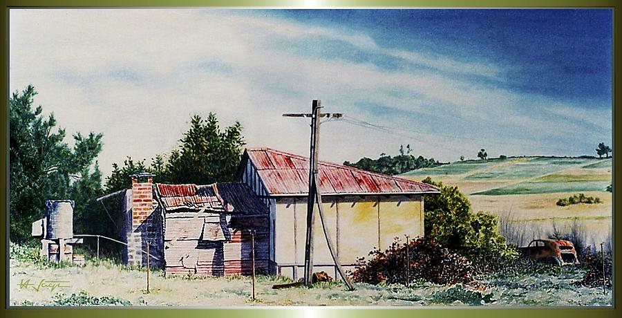 The  Old Car and Abandoned  Farmhouse... Painting by Hartmut Jager