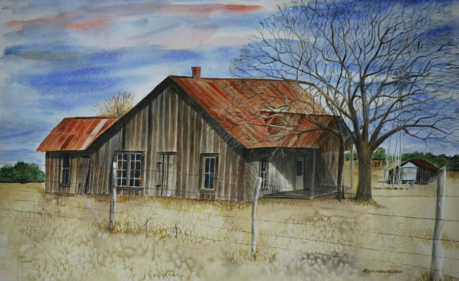 The Old Home Place Painting by E M Sutherland