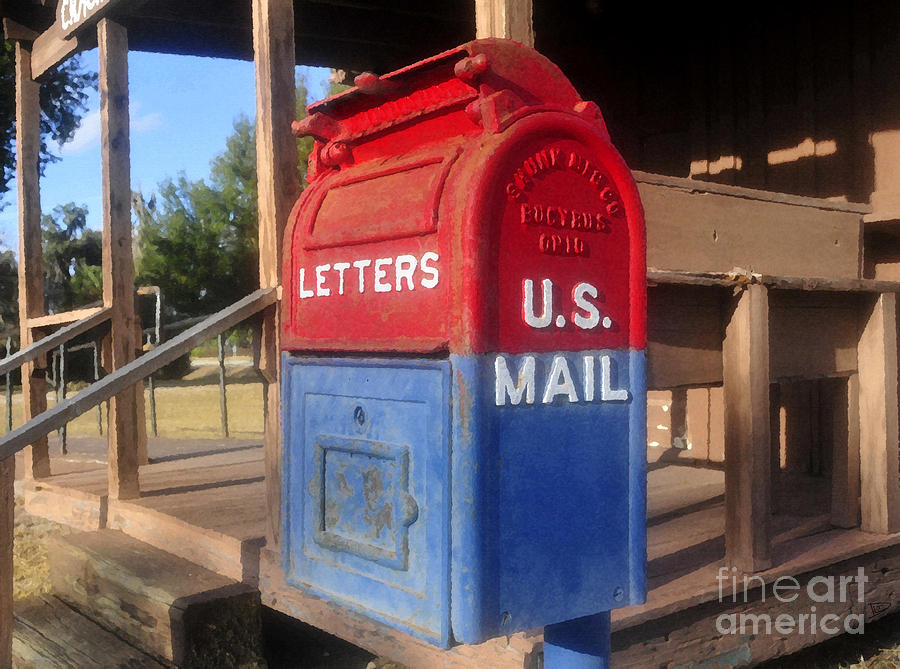 The old mailbox Painting by David Lee Thompson