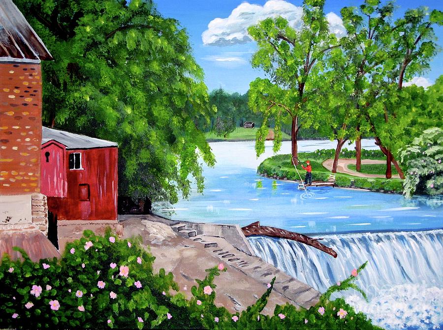 The Old Mill In Iowa Painting