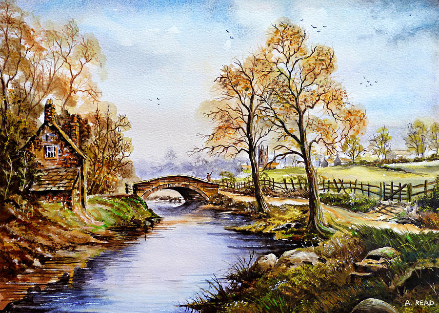 The Old Mill Path edit 1 Painting by Andrew Read
