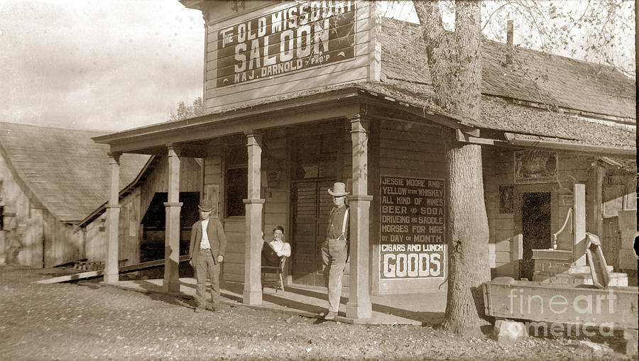 Old Mission Photograph - The Old Mission Saloon Maj. Darnold Prop.  Circa 1900 by Monterey County Historical Society
