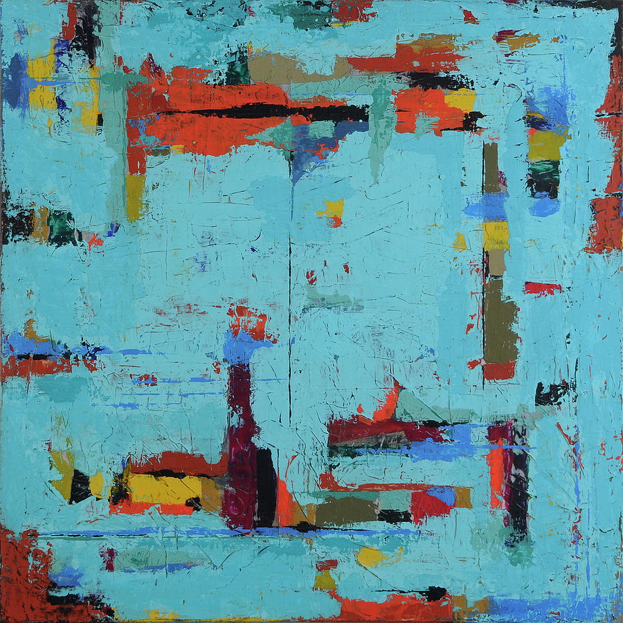 Abstract Painting - The Neighborhood by Jim Benest