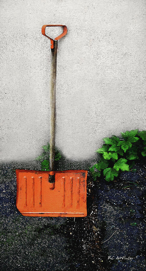 The Old Orange Shovel Painting by RC DeWinter