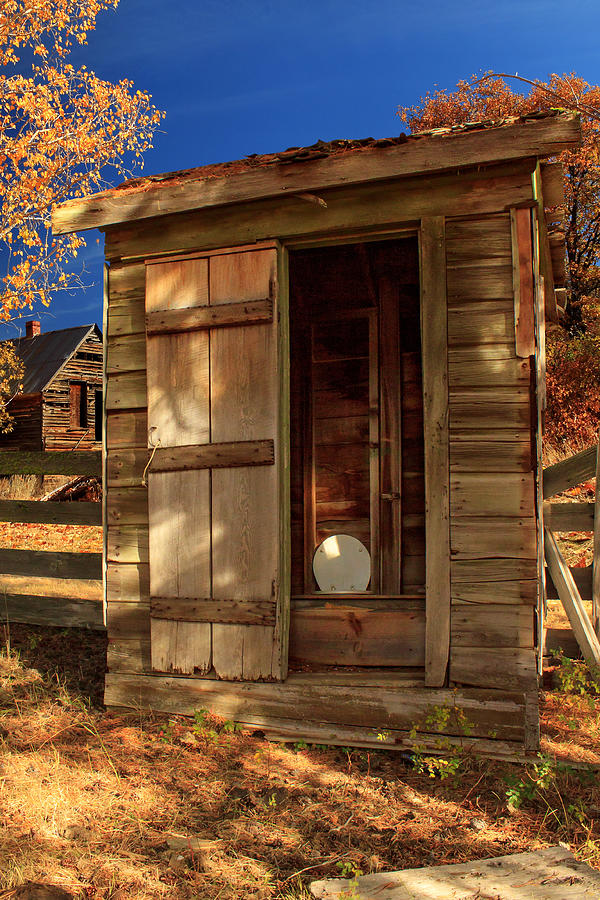 Vintage Photograph - The Old Outhouse by James Eddy