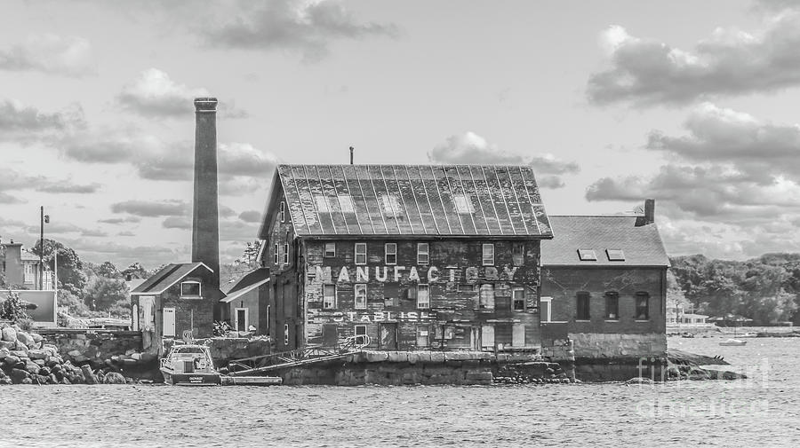 The old paint factory in Gloucester - black and white Photograph by Claudia M Photography