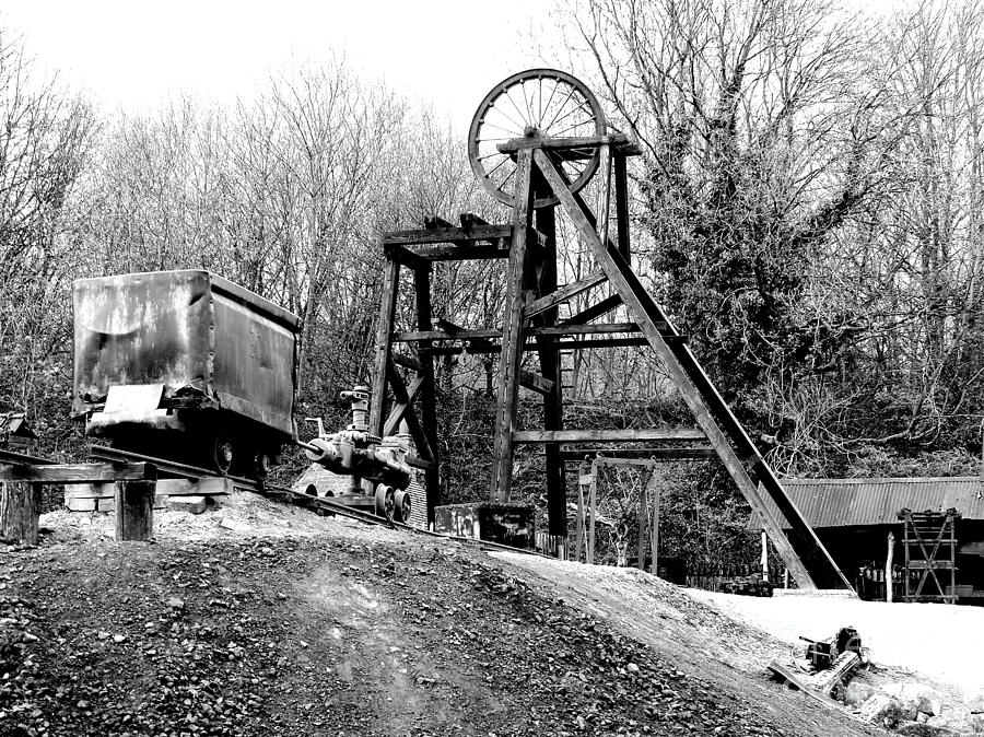 Black And White Photograph - The Old Pit Head by John Chatterley