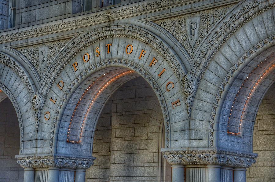 The Old Post Office Sign now Trump International Hotel in Washington D.C.  Photograph by Marianna Mills