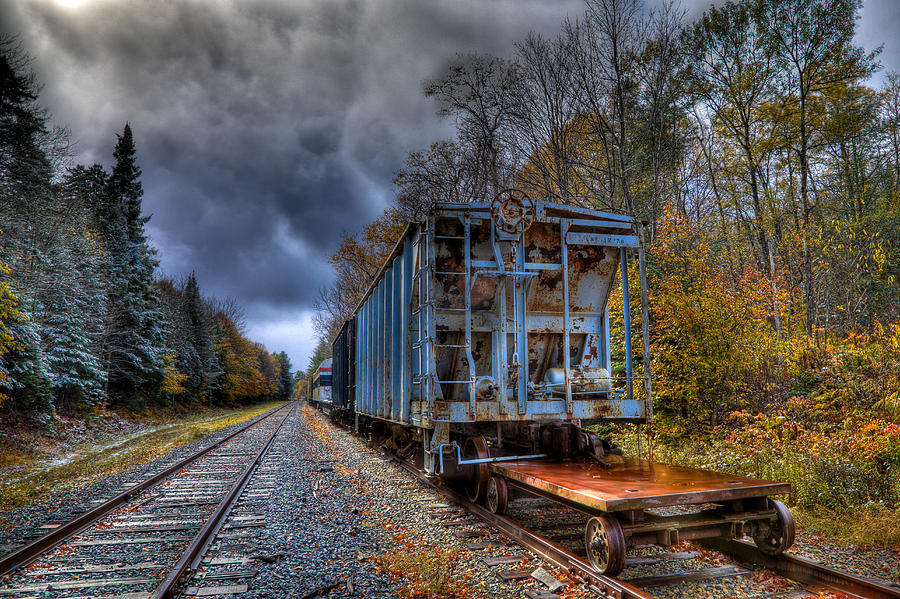 The Old Railroad Cars in Thendara Photograph by David Patterson