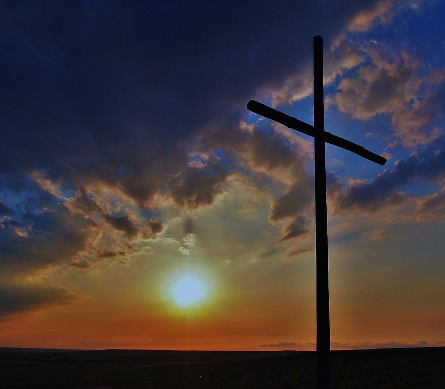 The Old Rugged Cross and a Kansas Sunset Photograph by Greg Rud