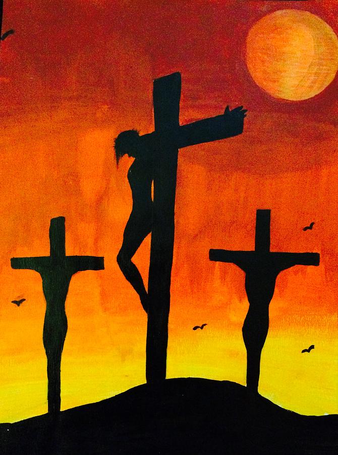 Jesus Christ Painting - The Old Rugged Cross by Aubrianna Wockenfuss