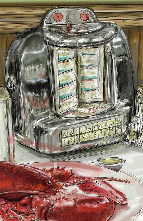 Old School Diner Sketch Drawing by Mark Tonelli