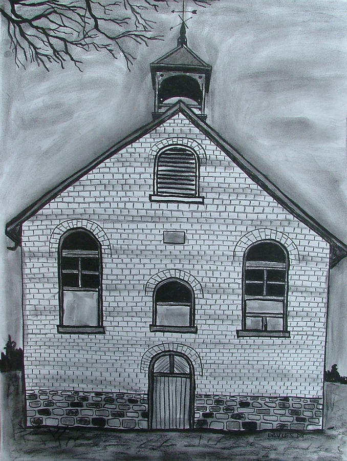 The old school house Drawing by Lee Davies | Fine Art America