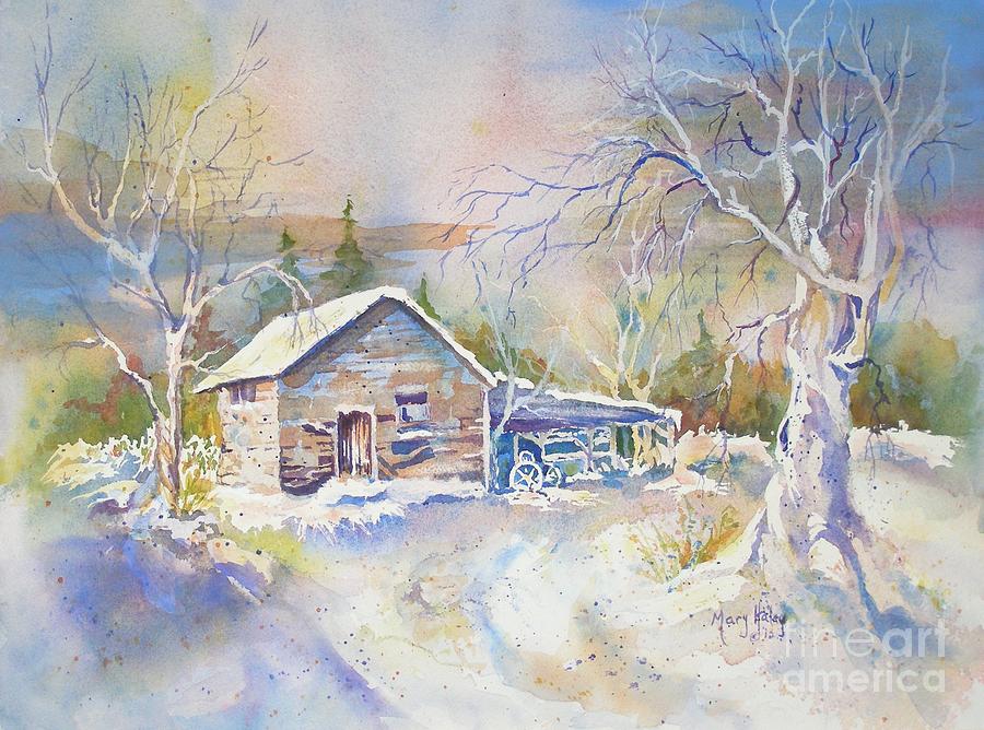 The Old Shed Painting by Mary Haley-Rocks