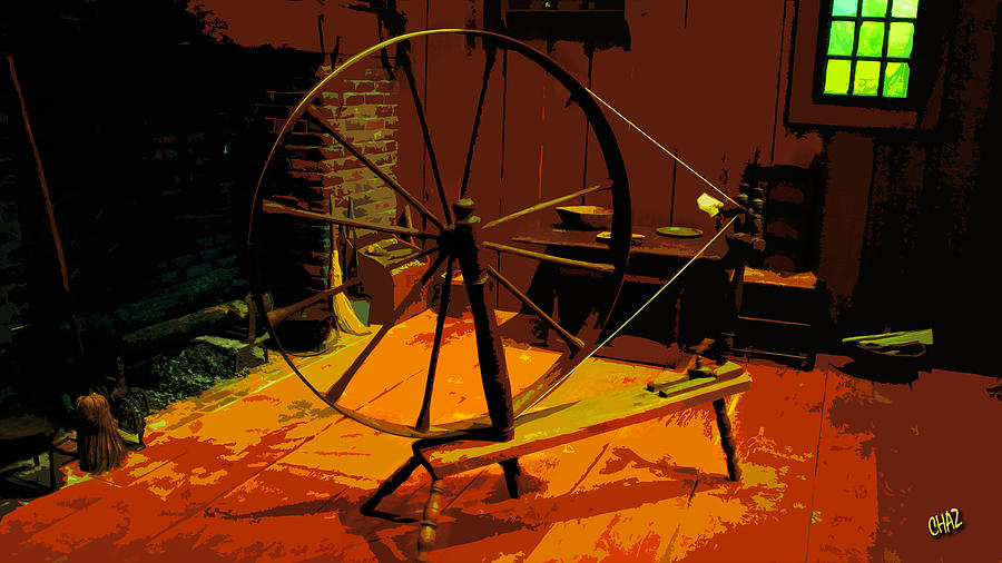 The Old Spinning Wheel Painting by CHAZ Daugherty