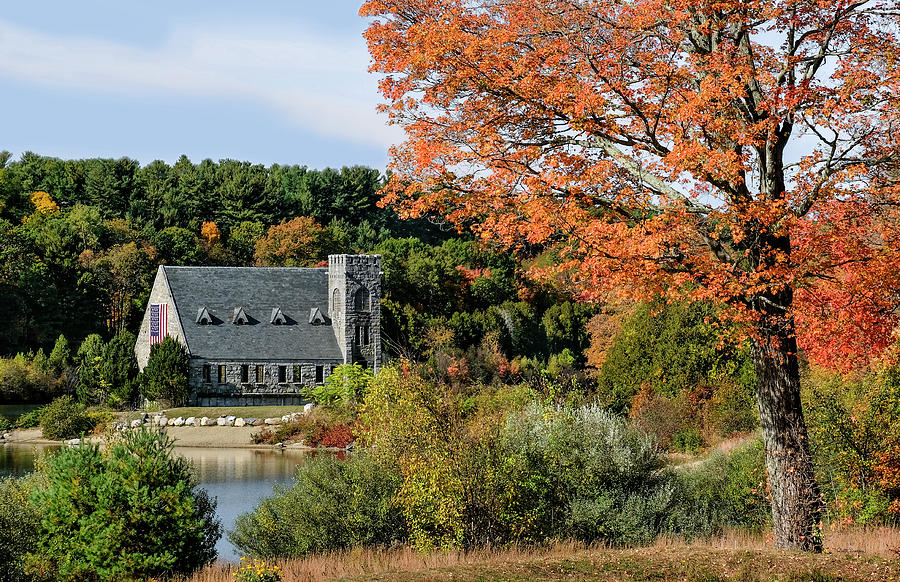 Fall Photograph - The Old Stone Church by Betty Denise
