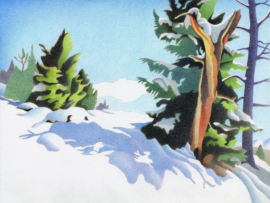 The Old Stump, Elk Ridge Drawing by Dan Miller