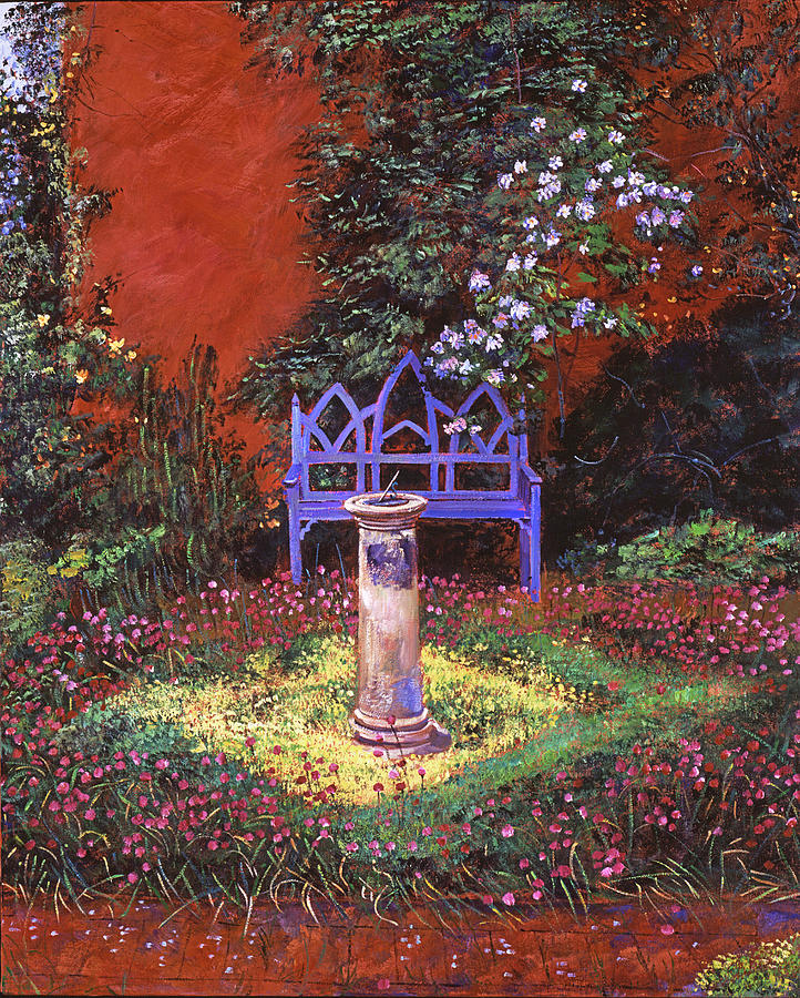 Garden Painting - The Old Sundial by David Lloyd Glover