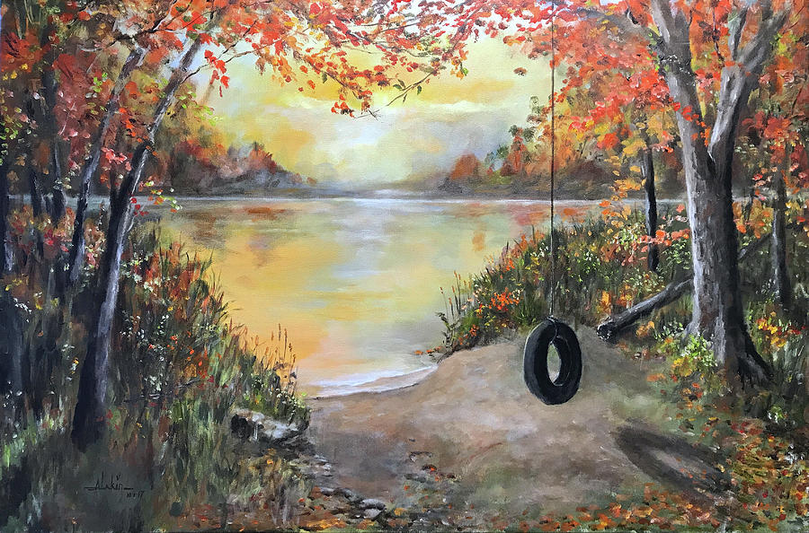 The Old Swing Painting by Alan Lakin