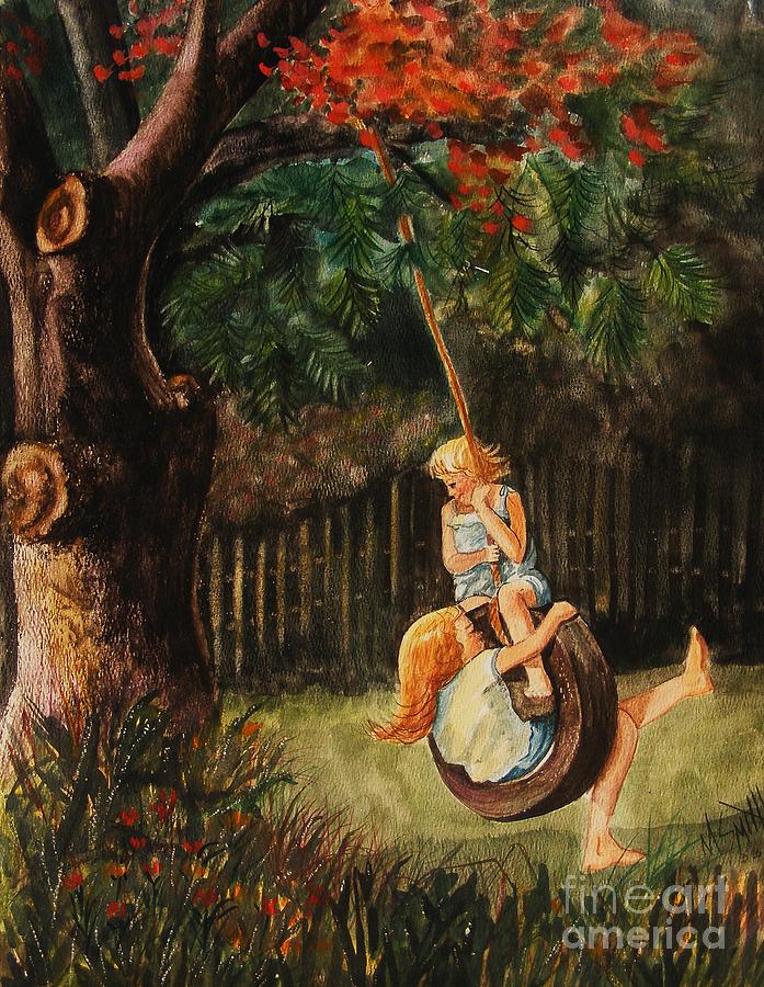 The Old Tire Swing Painting by Marilyn Smith