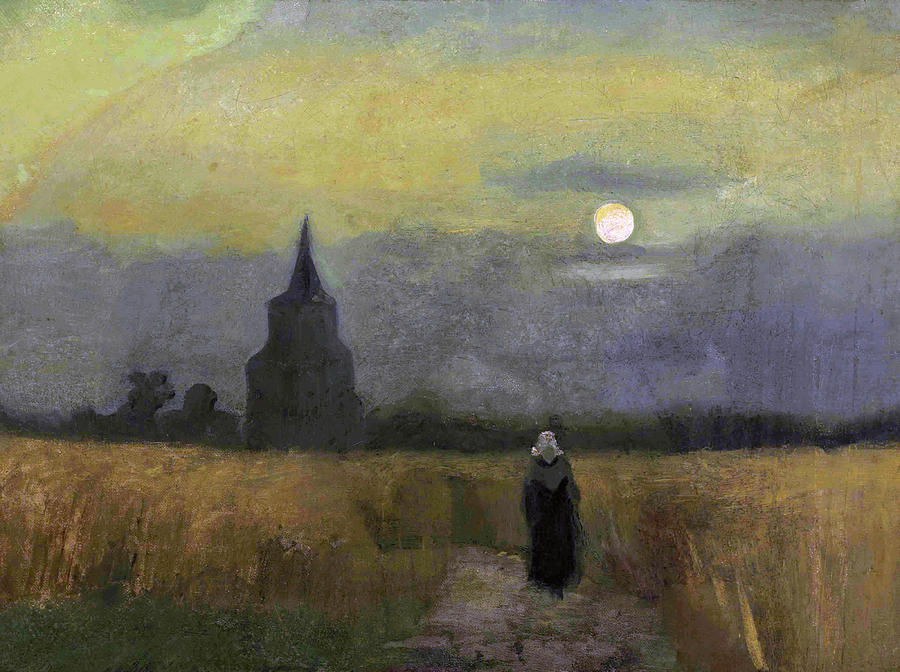 The Old Tower at Dusk Painting by Vincent van Gogh