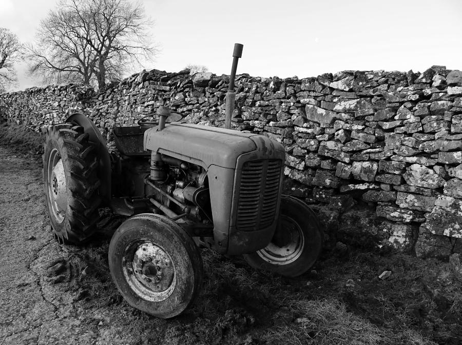 The Old Tractor black and white Photograph by Lukasz Ryszka