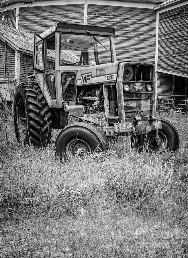 The Old Tractor by the Old Round Barn II Photograph by Edward Fielding