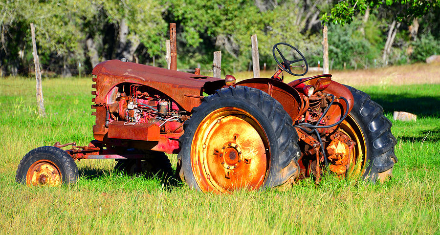 The old tractor in the field Photograph by David Lee Thompson