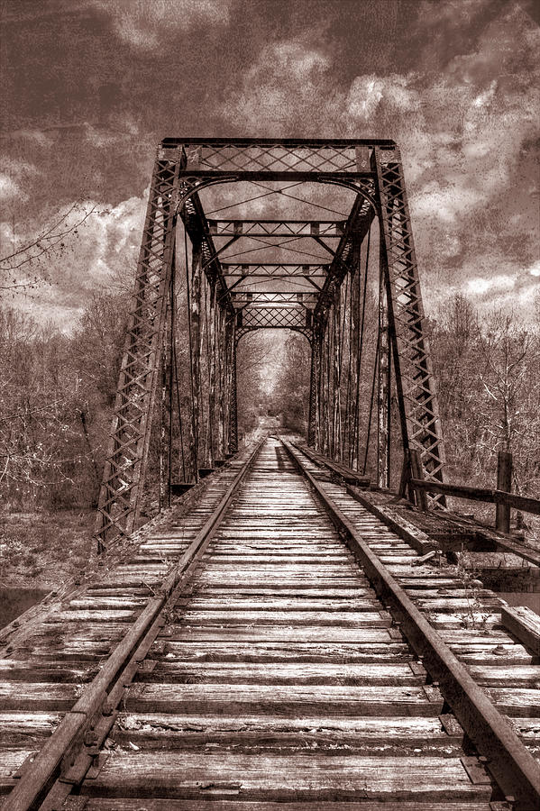 The Old Trestle in Sepia Photograph by Debra and Dave Vanderlaan
