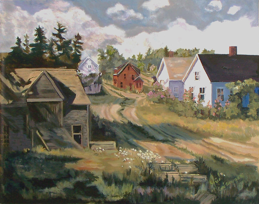 The Old Village Painting By Judy Ryan   The Old Village Judy Ryan 