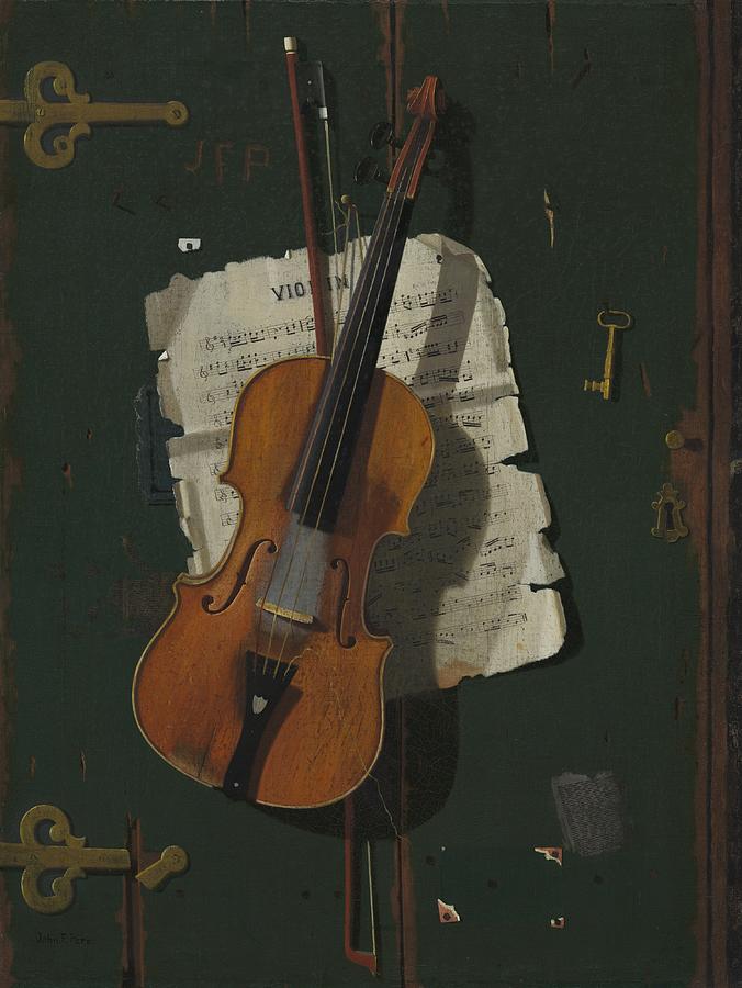 Music Painting - The Old Violin by John Frederick Peto