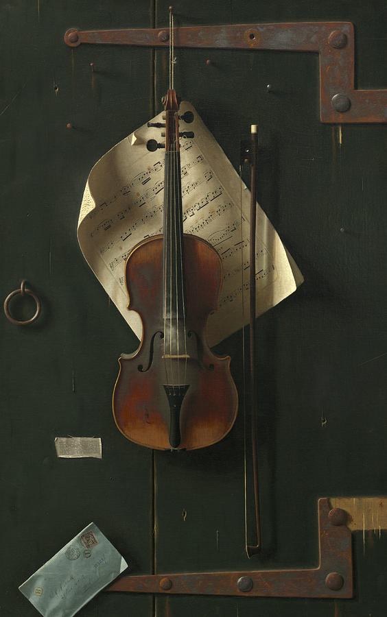 The Old Violin Painting by William Harnett