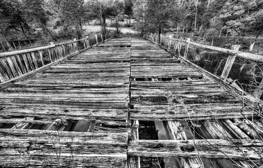 The Old Wooden Bridge in Black and White Photograph by JC Findley