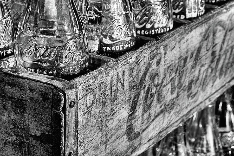 The Old Wooden Coke Crate Black and White Photograph by JC Findley