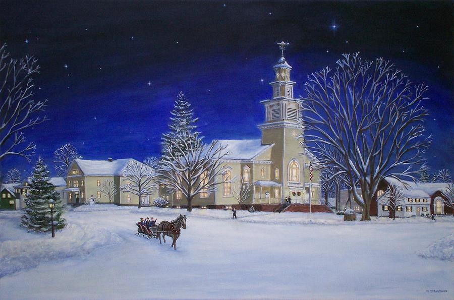 The Old Yellow Meetinghouse Painting by David Straughan