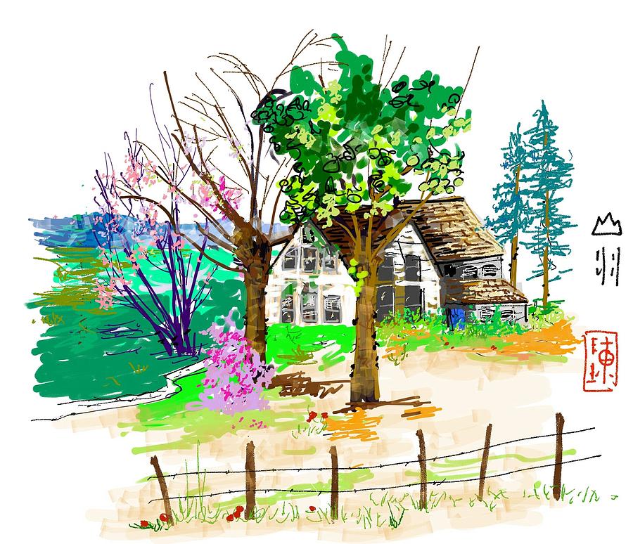 The Ole House In Spring Digital Art by Debbi Saccomanno Chan