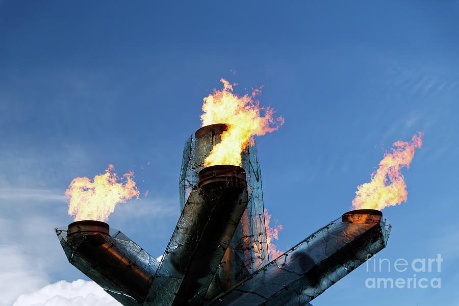 The Olympic Cauldron in Vancouver Photograph by Natural Focal Point Photography