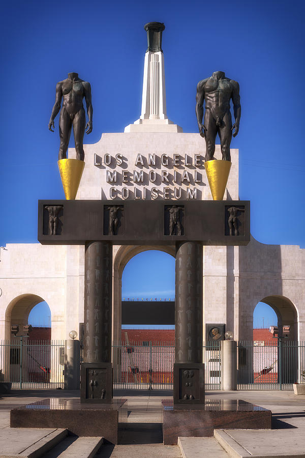 Sports Photograph - The Olympic Gateway Arch - Los Angeles Memorial Coliseum  by Mountain Dreams