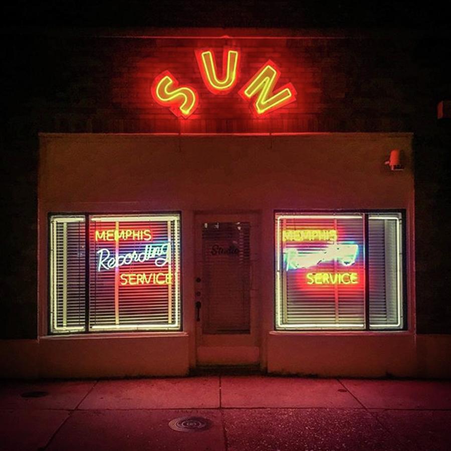 Memphis Photograph - The One And Only 1950 #sunstudio #neon by Alexis Fleisig