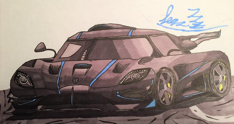 Car Drawing - The One to One by Sean Farrar