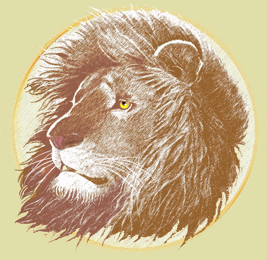 Detroit Lions Mixed Media - King Lion by J L Meadows