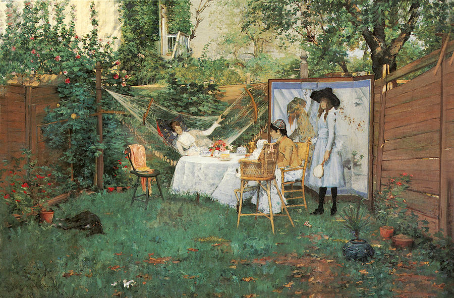 The Open Air Breakfast Photograph by William Merritt Chase