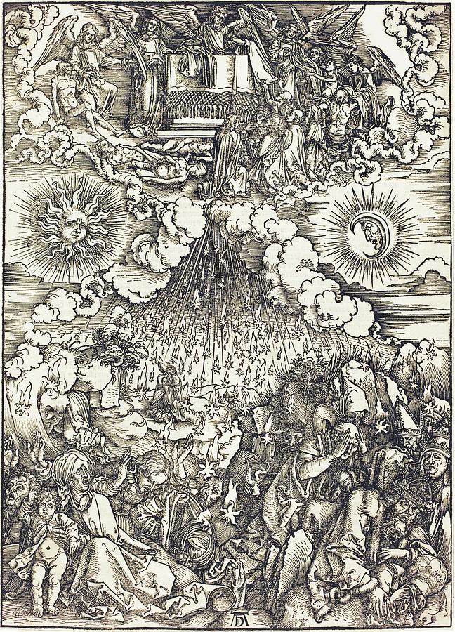 The Opening of the Fifth and Sixth Seals Drawing by Albrecht Durer