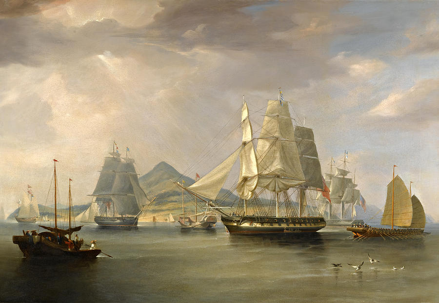 The Opium Ships at Lintin. China Painting by William John Huggins