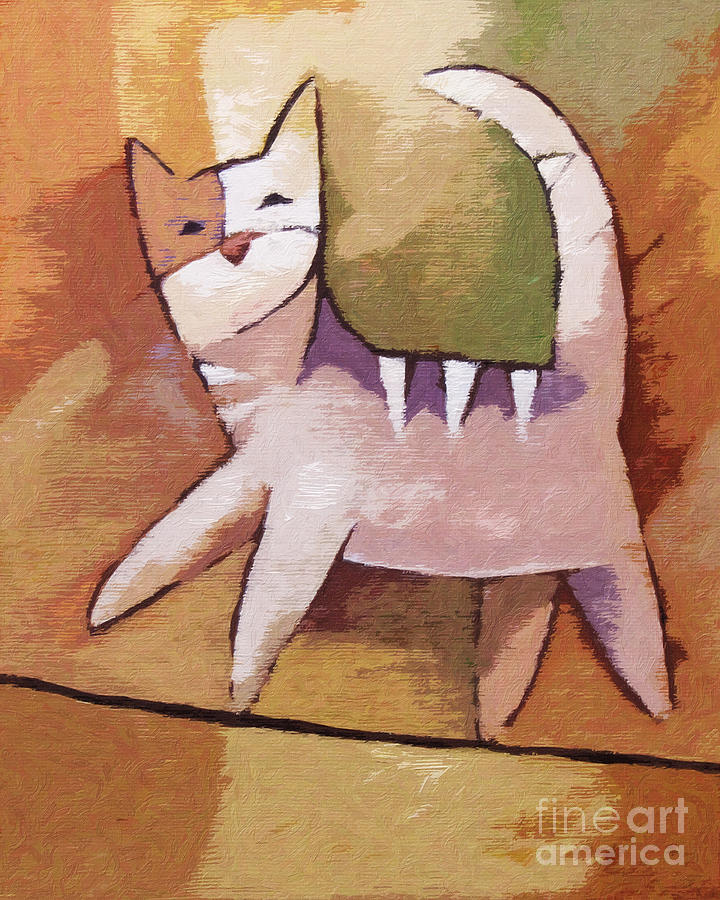 Cat Painting - The Optimist by Lutz Baar