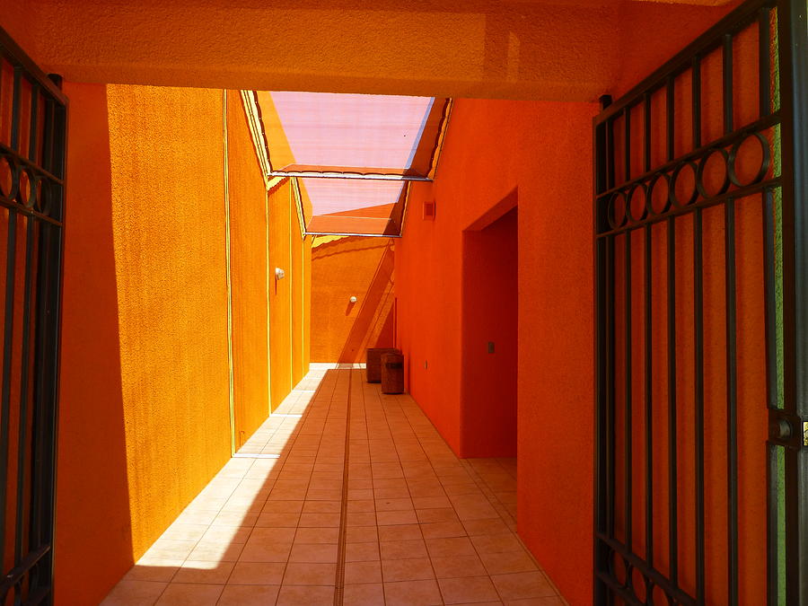 The Orange Hallway Photograph by Barbara Zahno